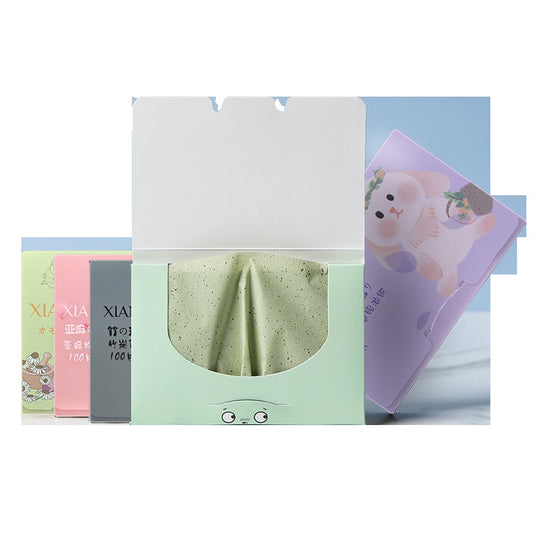 100 Sheets/pack Facial Oil Blotting Paper Protable Cleansing Face Oil Control  Paper